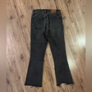 Madewell Kick Flare Jeans with Frayed Hem and Button Detail